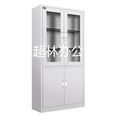 文件柜 高低對(duì)開(kāi)玻璃柜 鐵皮柜1850x900x390mm （鋼板厚度0.8mm）